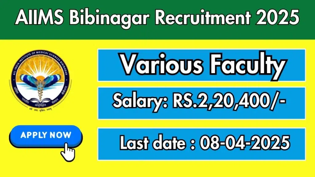 Advertisement for Recruitment of Various Faculty Posts at AIIMS Bibinagar
